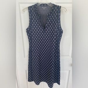 Tory Sport Tory Burch Navy and Gray Patterned Dress